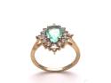 9ct Emerald & White Zircon Cluster Ring
