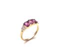 9ct Rhodolite Garnet & Diamond Ring