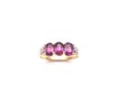 9ct Rhodolite Garnet & Diamond Ring