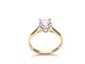 9ct Yellow Gold CZ Solitaire Ring 6mm