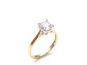 9ct Yellow Gold CZ Solitaire Ring 6mm