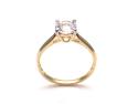 9ct Yellow Gold CZ Solitaire Ring 6.5mm