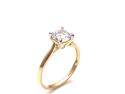 9ct Yellow Gold CZ Solitaire Ring 6.5mm