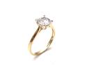 9ct Yellow Gold CZ Solitaire Ring 7mm