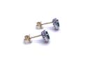 9ct Yellow Gold Emerald & Diamond Stud Earrings