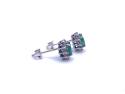 18ct Emerald & Diamond Stud Earrings