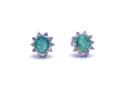 18ct Emerald & Diamond Stud Earrings