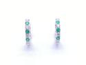 18ct White Gold Emerald & Diamond Hoop Earrings