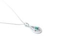 18ct White Gold Emerald & Diamond Pendant & Chain