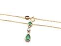 9ct Emerald & Diamond Pendant & Chain