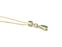9ct Emerald & Diamond Pendant & Chain