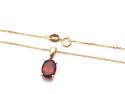 9ct Yellow Gold Garnet Solitaire Pendant & Chain