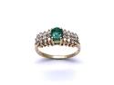 18ct Synthetic Emerald & Diamond Ring