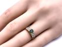 18ct Synthetic Emerald & Diamond Ring