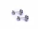 18ct White Gold Sapphire & Diamond Earrings 0.24ct