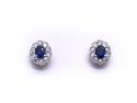 18ct White Gold Sapphire & Diamond Earrings 0.24ct
