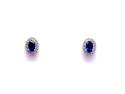 18ct Sapphire & Diamond Halo Earrings 0.12ct
