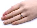 Diamond & Synthetic Sapphire Cluster Ring