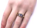 Synthetic Sapphire & Diamond Ring