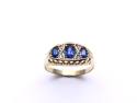 Synthetic Sapphire & Diamond Ring