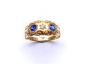 An Old 18ct Synthetic Sapphire & Diamond Ring 1911