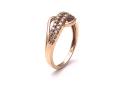 9ct Rose Gold Diamond Double Row Ring