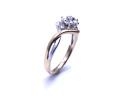 9ct Two Colour Diamond Solitaire Ring
