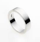 Silver Flat Wedding Ring 6mm Z plus 5