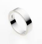 Silver Flat Wedding Ring 6mm Z plus 5