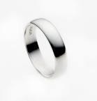 Silver Plain D Shape Wedding Ring 5mm Size J