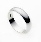 Silver Plain D Shape Wedding Ring 6mm Size O