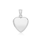 Silver Small Plain Heart Locket 17x15mm
