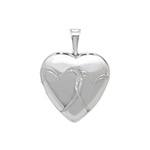 Silver Heart Shaped engraved Locket 16x15mm