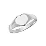 Baby Silver Heart Signet Ring Size C