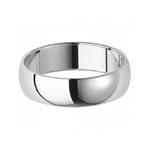 Silver Plain D Shape Wedding Ring 6mm Size Y