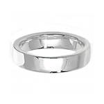 Silver Soft Court Wedding Ring 4mm Size R