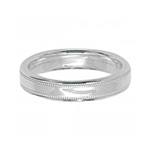 Silver Wedding Ring Millegrain Edge W