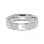 Silver Wedding Ring with milligrain edge 5mm U