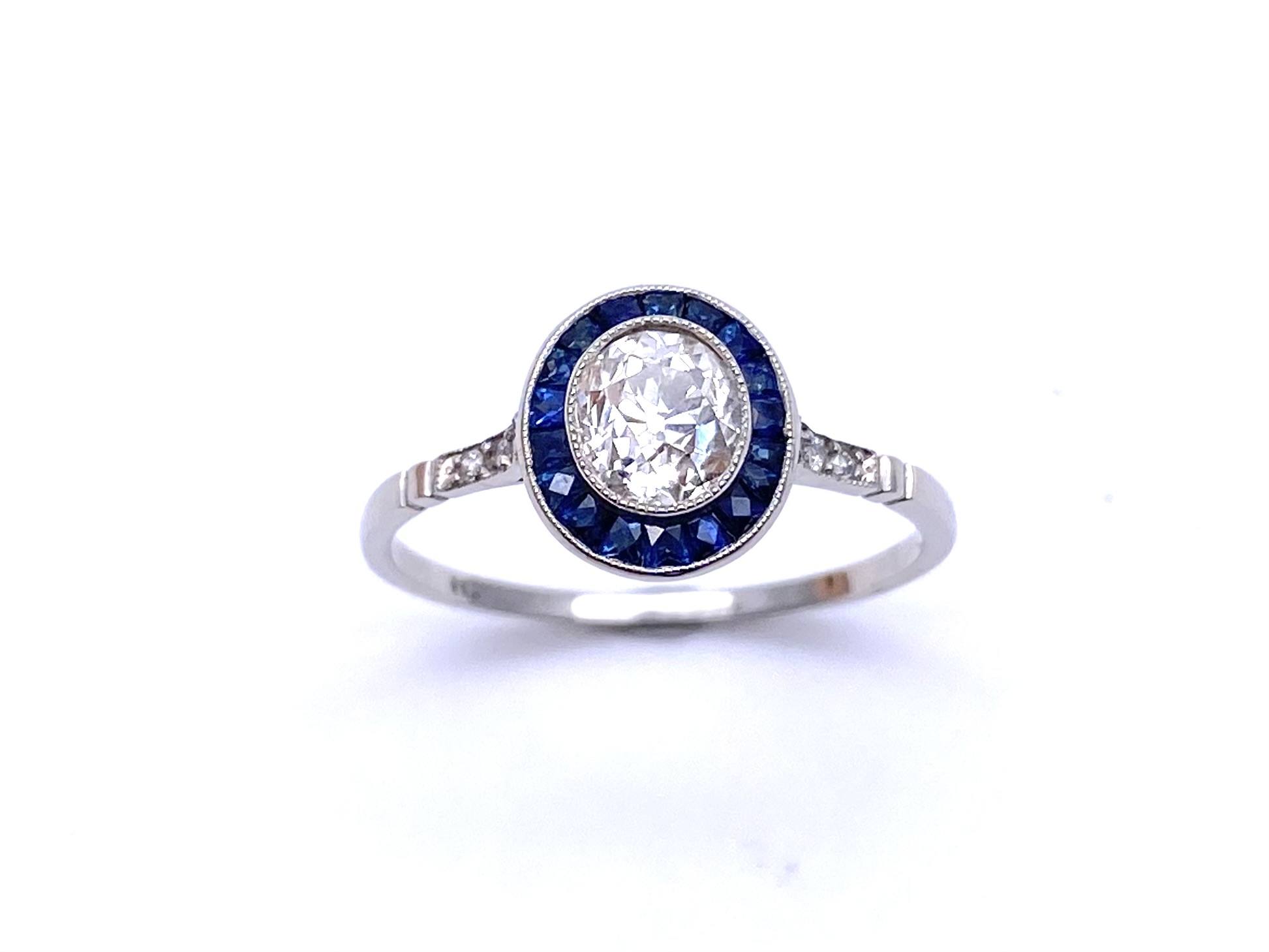 Diamond surrounded sales by sapphires