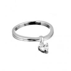 Silver CZ Drop Ring