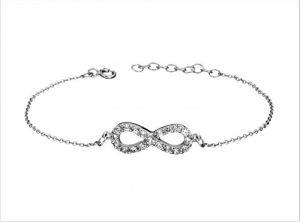 Silver CZ Set Infinity Bracelet 6 1/4 or 7 1/4