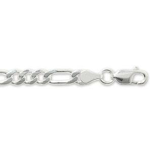 Silver Figaro Bracelet 8 Inch