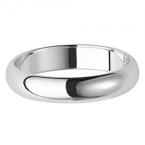 Silver D Shaped Wedding Ring 4mm T