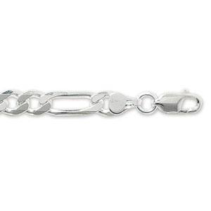 Silver Figaro Bracelet 7 Inch