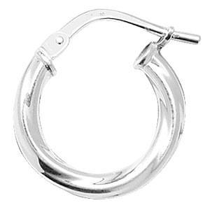 Silver Round Twisted Hoop Earrings 10mm