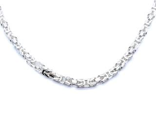 Silver Square Byzantine Chain 22 Inch