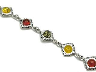 Multi Amber Fancy Squares Bracelet