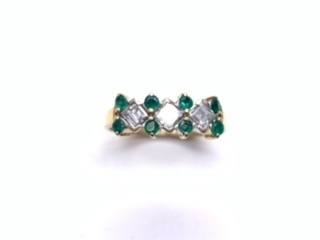 9ct Emerald & Diamond Pave Ring