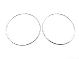 Silver Sleeper Hoop Earrings 80mm