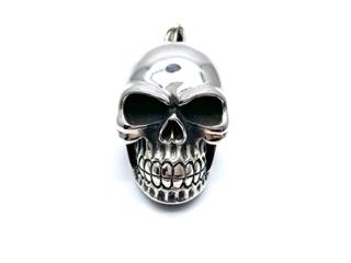 Silver Polished Skull Pendant